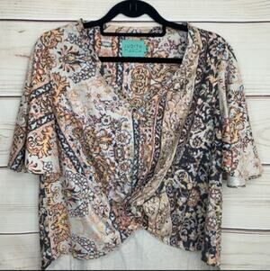 Judith March Knotted Hi-Low Blouse NWOT